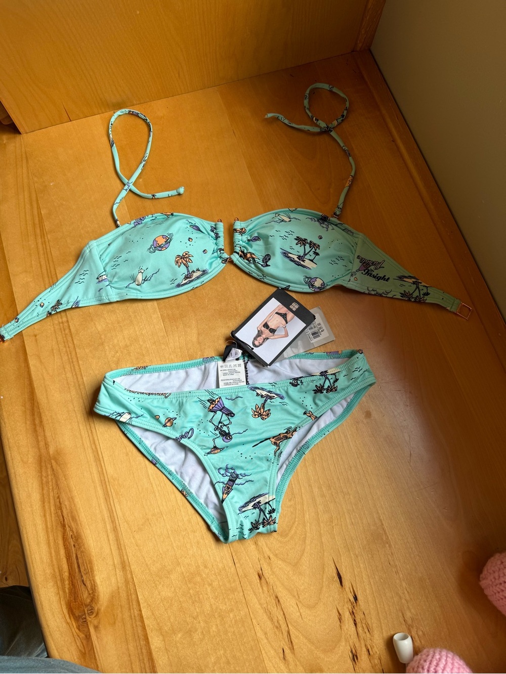 Insight goodbye paradise blue bandeau bikini set size 4 Small/medium
